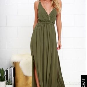 Olive green maxi dress